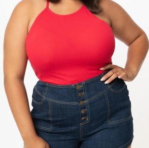 Plus Size Red Halter Top